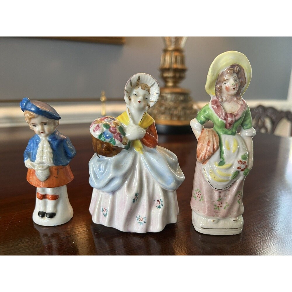 Vintage Hand Painted in Japan Figurines Victorian Women and Boy